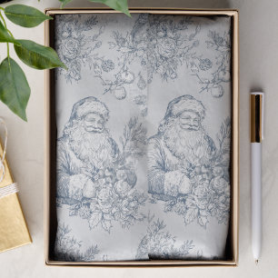 Vintage Blau-Weiße Weihnachts-Decoupage Seidenpapier