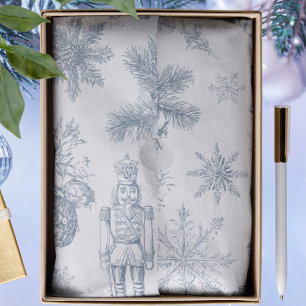 Vintage Blau-Weiße Weihnachts-Decoupage Seidenpapier