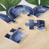 Vintage Blaubeerblüten Botanisches Muster Puzzle (Seite)
