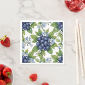 Vintage Blaubeerblüten Botanisches Muster Serviette (Beispiel)