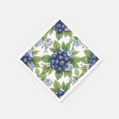 Vintage Blaubeerblüten Botanisches Muster Serviette (Ecke)