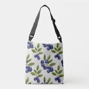 Vintage Blaubeere Botanisch nahtlos Tragetaschen Mit Langen Trägern