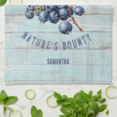 Vintage Blaubeere – Botanisches Obst  Geschirrtuch (Gefaltet)