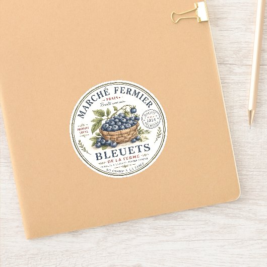 Vintage Blaubeeren Etikett (Notizbuch)