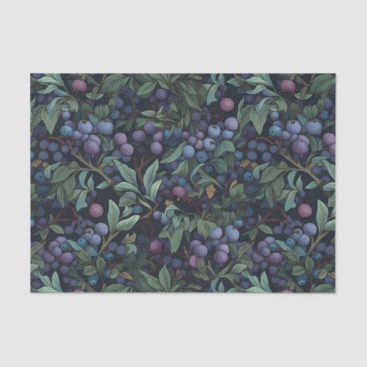 Vintage Blaubeeren Seidenpapier (Vorderseite)