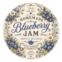VIntage Blaubeermarmelade Etikett