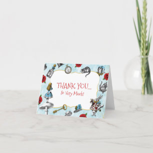 Vintage blaue Alice im Wunderland danken Ihnen Dankeskarte