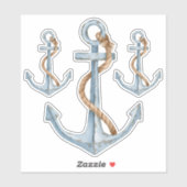 Vintage blaue Anker mit Rope Aufkleber (Blatt)