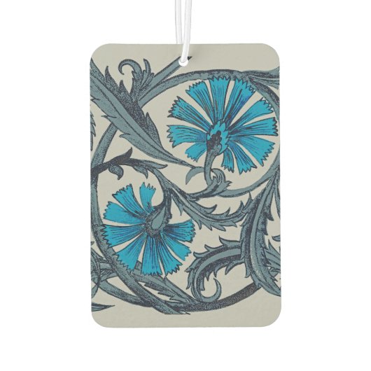 Vintage blaue antike Blume Kunsthandwerk rustikal Autolufterfrischer (Rückseite)