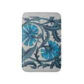 Vintage blaue antike Blume Kunsthandwerk rustikal Badematte (Vorderseite Vertikal)