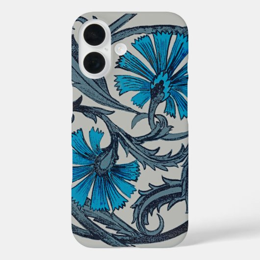 Vintage blaue antike Blume Kunsthandwerk rustikal Case-Mate iPhone Hülle (Rückseite)