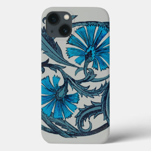 Vintage blaue antike Blume Kunsthandwerk rustikal Case-Mate iPhone Hülle