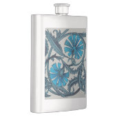 Vintage blaue antike Blume Kunsthandwerk rustikal Flachmann (Rechts)