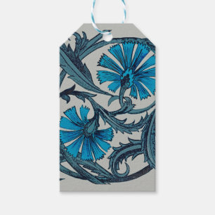 Vintage blaue antike Blume Kunsthandwerk rustikal Geschenkanhänger