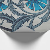 Vintage blaue antike Blume Kunsthandwerk rustikal Geschenkpapier (Ecke)