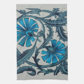 Vintage blaue antike Blume Kunsthandwerk rustikal Geschirrtuch (Vertikal)