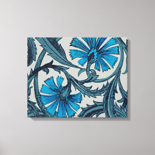 Vintage blaue antike Blume Kunsthandwerk rustikal Leinwanddruck