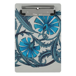 Vintage blaue antike Blume Kunsthandwerk rustikal Mini Klemmbrett