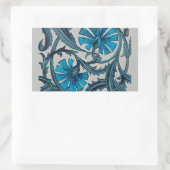 Vintage blaue antike Blume Kunsthandwerk rustikal Rechteckiger Aufkleber (Tasche)