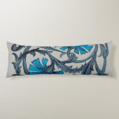 Vintage blaue antike Blume Kunsthandwerk rustikal Seitenschläferkissen (Vorderseite)