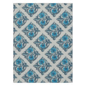 Vintage blaue antike Blume Kunsthandwerk rustikal Tischdecke (Vorderseite)