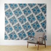 Vintage blaue antike Blume Kunsthandwerk rustikal Wandteppich (Beispiel (Horizontal))