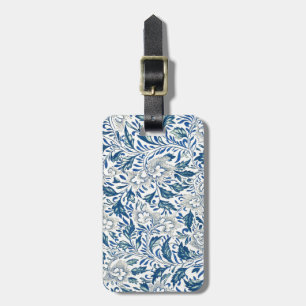 Vintage Blaue Asiatische Blumenmuster: Antike Chin Gepäckanhänger