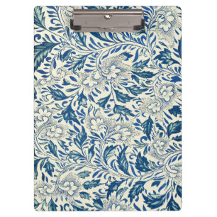 Vintage Blaue Asiatische Blumenmuster: Antike Chin Klemmbrett