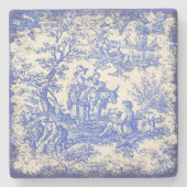 Vintage blaue Baumkronen Steinuntersetzer (Vorderseite)