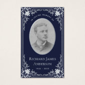 Vintage Blaue Beerdigungskarte (Vorderseite)