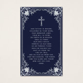 Vintage Blaue Beerdigungskarte (Rückseite)