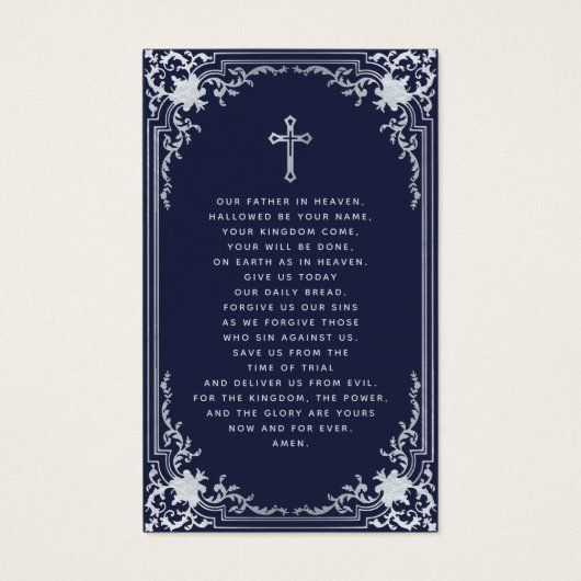 Vintage Blaue Beerdigungskarte (Rückseite)