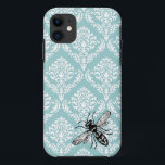Vintage blaue Bienen-Hornisse iPhone Abdeckung des Case-Mate iPhone Hülle<br><div class="desc">Entwurf durch Jill McAmis © 2012. Wenn Sie die Hilfe benötigen,  die Ihr Produkt besonders anfertigt,  treten Sie mit mir bitte in Verbindung,  indem Sie den Umschlag unter dem Produkt anklicken.</div>