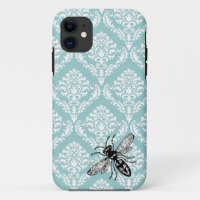 Vintage blaue Bienen-Hornisse iPhone Abdeckung des