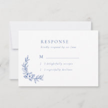 Vintage blaue Blumen und Blätter Hochzeitsstift RS