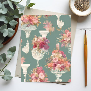 Vintage Blaue Bouquet Postkarte