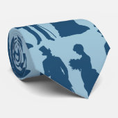 Vintage blaue Braut-Männerhals-Krawatte Krawatte (Gerollt)