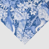Vintage Blaue Chinoiserie China Vögel Blume Seidenpapier (Ausschnitt)