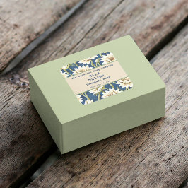 Vintage blaue Creme Blumenseife - Etikett 1 Quadratischer Aufkleber