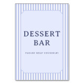 Vintage Blaue Dessertbar-Tafel Tischnummer (Rückseite)