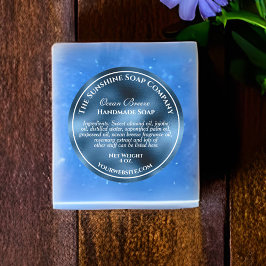 Vintage blaue Folienseifenkosmetik Runder Aufkleber