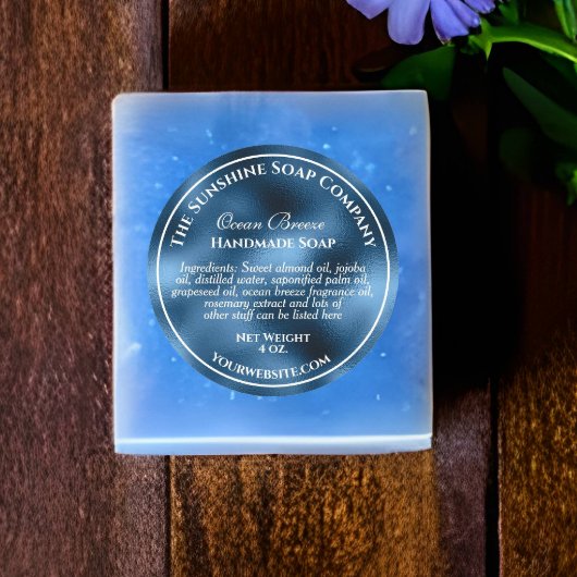 Vintage blaue Folienseifenkosmetik Runder Aufkleber