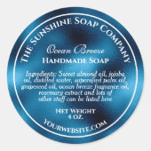 Vintage blaue Folienseifenkosmetik Runder Aufkleber (Vorderseite)