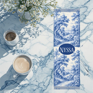 Vintage Blaue Französische Toile Pariser Charme La Yogamatte