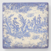 Vintage blaue Frauentoilette Steinuntersetzer (Vorderseite)