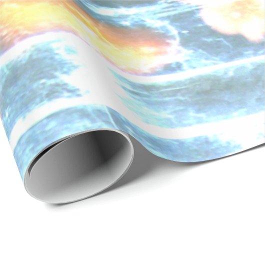 Vintage Blaue Frühlingsblüte Blume Geschenkpapier (Rolleneckpunkt)