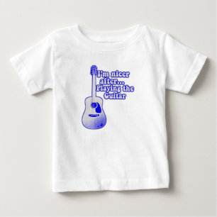 Vintage blaue Gitarre mit positivem Zitat Baby T-shirt