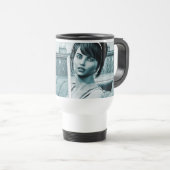Vintage-Blaue-Glamour-Frauenporträt-Kunst Reisebecher (VorderseiteRechts)