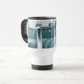 Vintage-Blaue-Glamour-Frauenporträt-Kunst Reisebecher (Vorderseite Links)