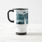 Vintage-Blaue-Glamour-Frauenporträt-Kunst Reisebecher (Links)